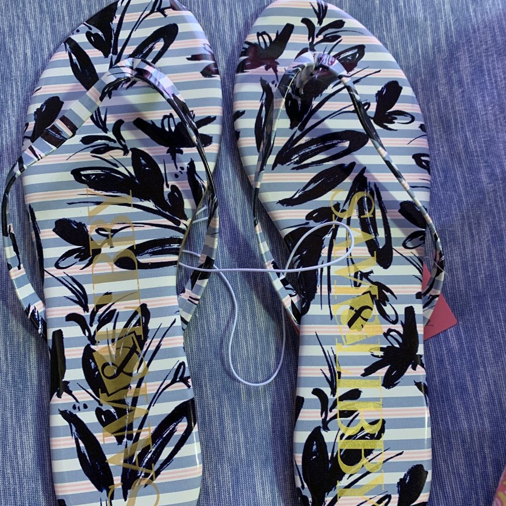 Blue flowery sandals